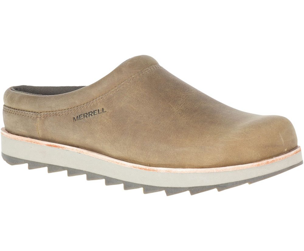 Slip On Homem - Merrell Juno Clog Couro - Marrom - DZB302496